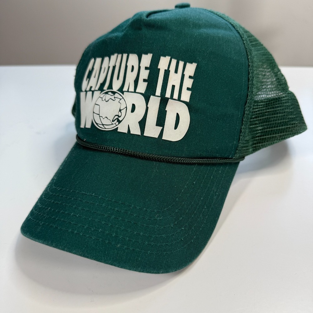Capture the World Snapback Mesh Trucker Hat Green